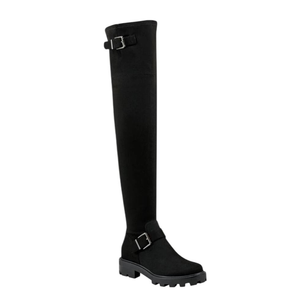 Marc Fisher Ganven Lug Sole OTK Black Suede Boots – Sz 9.5M